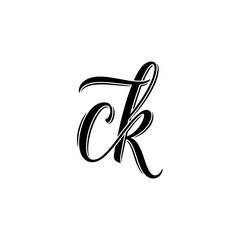 CK Monogram logo, Minimalist Typographic Line Monogram Logo, CK Wedding monogram log