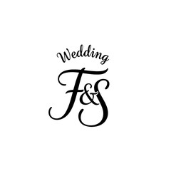 FS Monogram logo, Minimalist Typographic Line Monogram Logo, FS Wedding monogram log