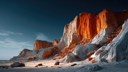 Fototapeta premium Dramatic coastal cliffs at sunrise