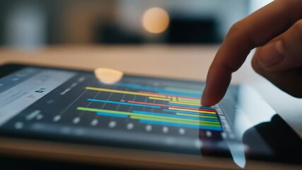 Business person analyzing financial data on tablet - Powered by Adobe