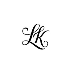 LK Monogram logo, Minimalist Typographic Line Monogram Logo