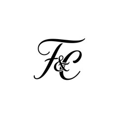 FC Wedding monogram logo, FC Typography Initial Letter Brand Logo	
