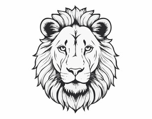 Lion portrait lion head sketch hand drawn engraving style Wild animals Vector illustration