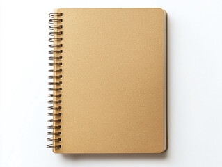 Blank Spiral Notebook on White Background for Creative Design