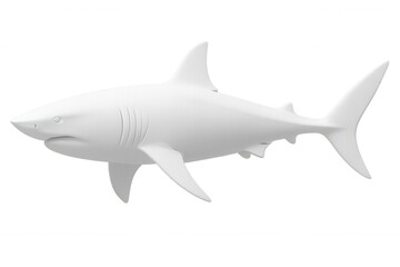 Obraz premium White shark swimming gracefully through the ocean, featuring a 3d render with a transparent background, highlighting its powerful presence