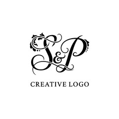 SP Wedding monogram logo, SP Typography Initial Letter Brand Logo	