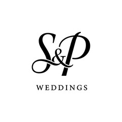 SP Wedding monogram logo, SP Typography Initial Letter Brand Logo	