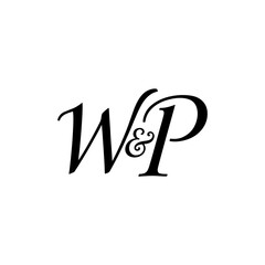 WP letter logo, WP Typography Initial Letter Brand Logo, Minimalist Wedding Monogram Logo