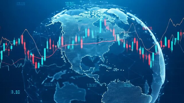 Global Stock Market Crash Visualization: Animated World Globe with Real-Time Stock Data, Economic Downturn Analysis