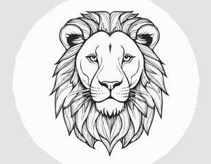 Lion portrait sketch hand drawn in doodle style Vector illustration Animal