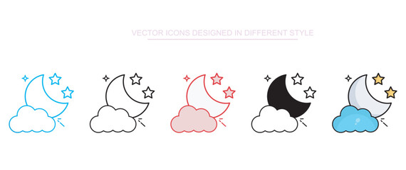 Night icon design with white background stock illustration