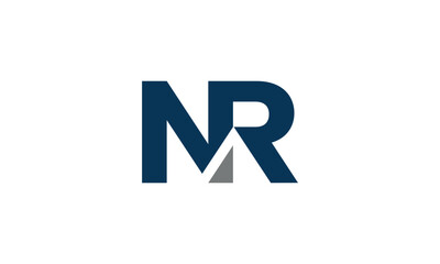 a graphic image with an NR arrow theme, on a white background. vector graphic base.