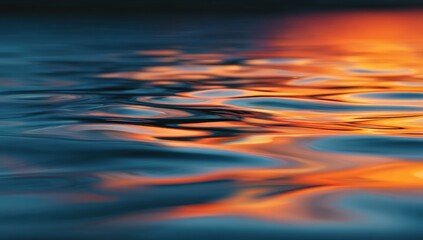 Abstract water reflections of a sunset