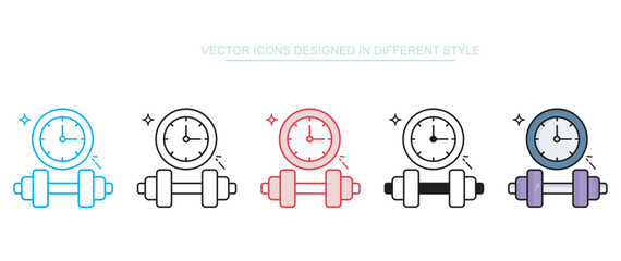 Gym Time icon design with white background stock illustration