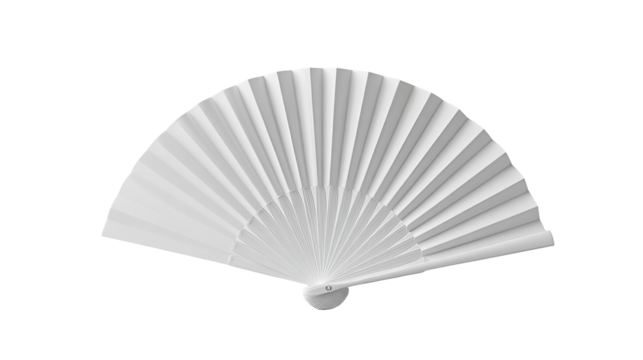 White fan, closed, flat, decorative - Powered by Adobe