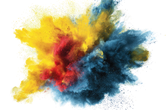 Exploding vibrant color cloud