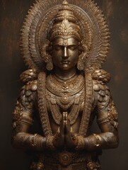 golden hindu deity statue