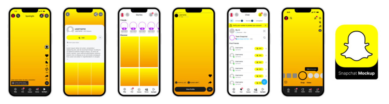 Snapchat Interface Layout Snapchat Template Images – Browse 1,095 Stock Photos, Vectors, and ...