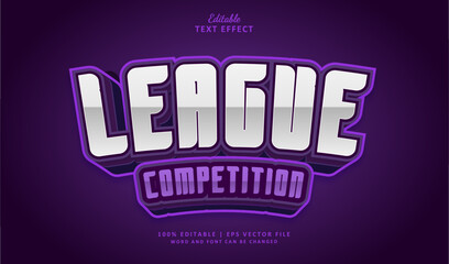 League Competition Editable Text Effect Style 3d Esport