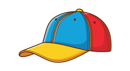 Fototapeta premium Vector SVG Illustration of Colorful Cap with Flat Geometric Design in Modern Style