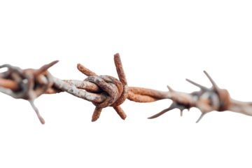 Close-up of rusted barbed wire