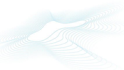 Blue abstract contour line topographic wave pattern design. Modern abstract flowing curve contour map background design.