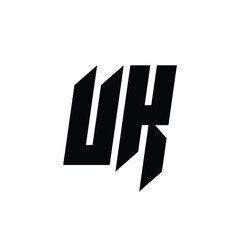 UK monogram logo design letter text name symbol monochrome logotype alphabet character simple logo