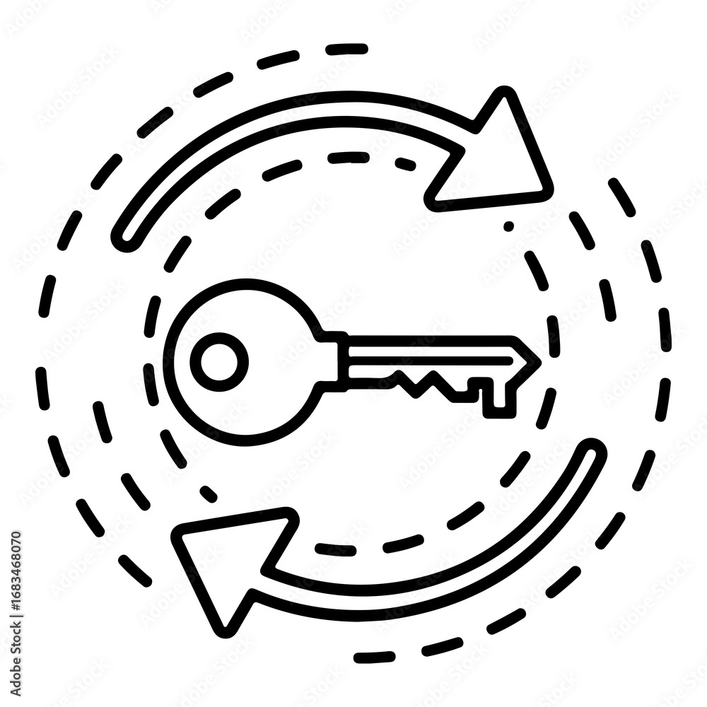 Poster secure key exchange vector icon renewable security concept scalable digital asset