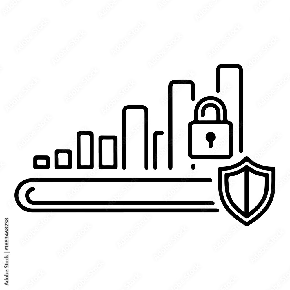 Fototapete secure signal strength indicator vector icon for data protection and network security