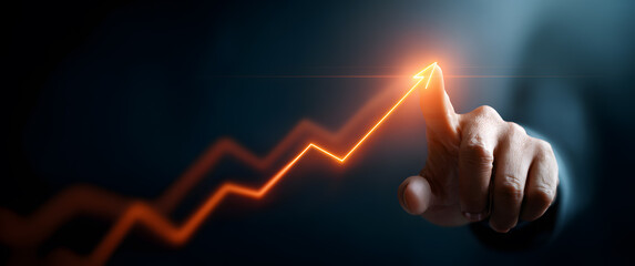 stock market graph on screen