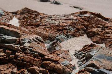 Rocks and sand on the beach