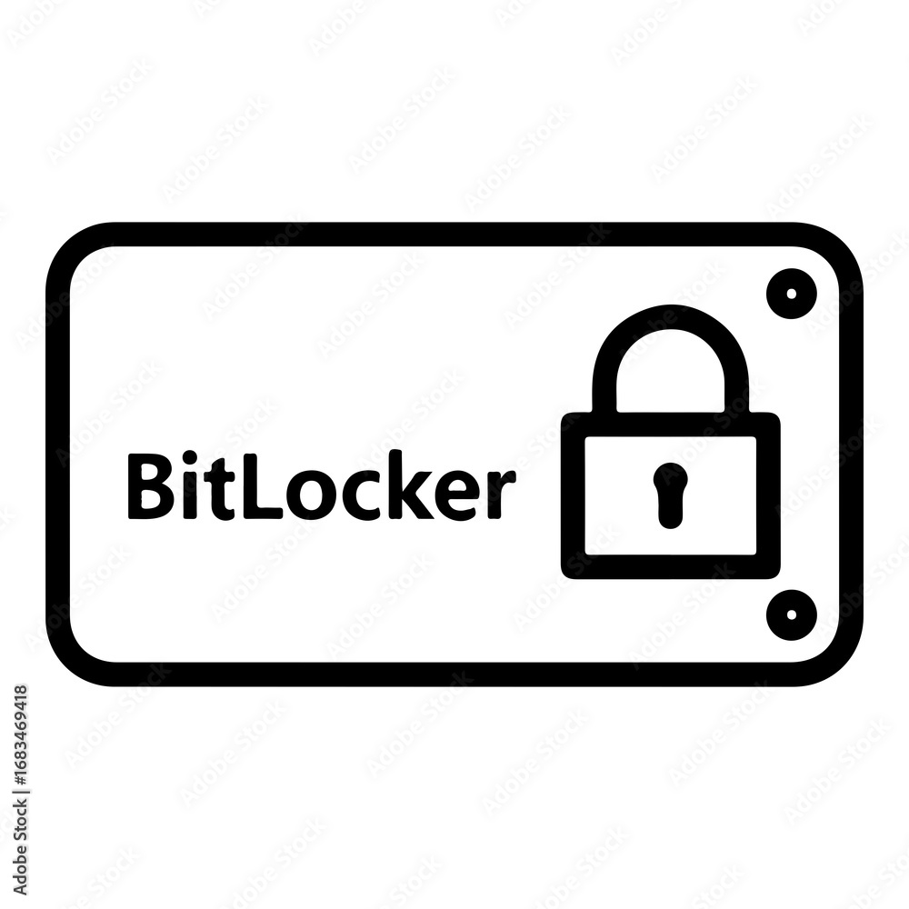Poster bitlocker icon secure data protection padlock symbol vector graphic for technology and cybersecurity