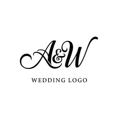 AW Monogram logo, Minimalist Typographic Line Monogram Logo