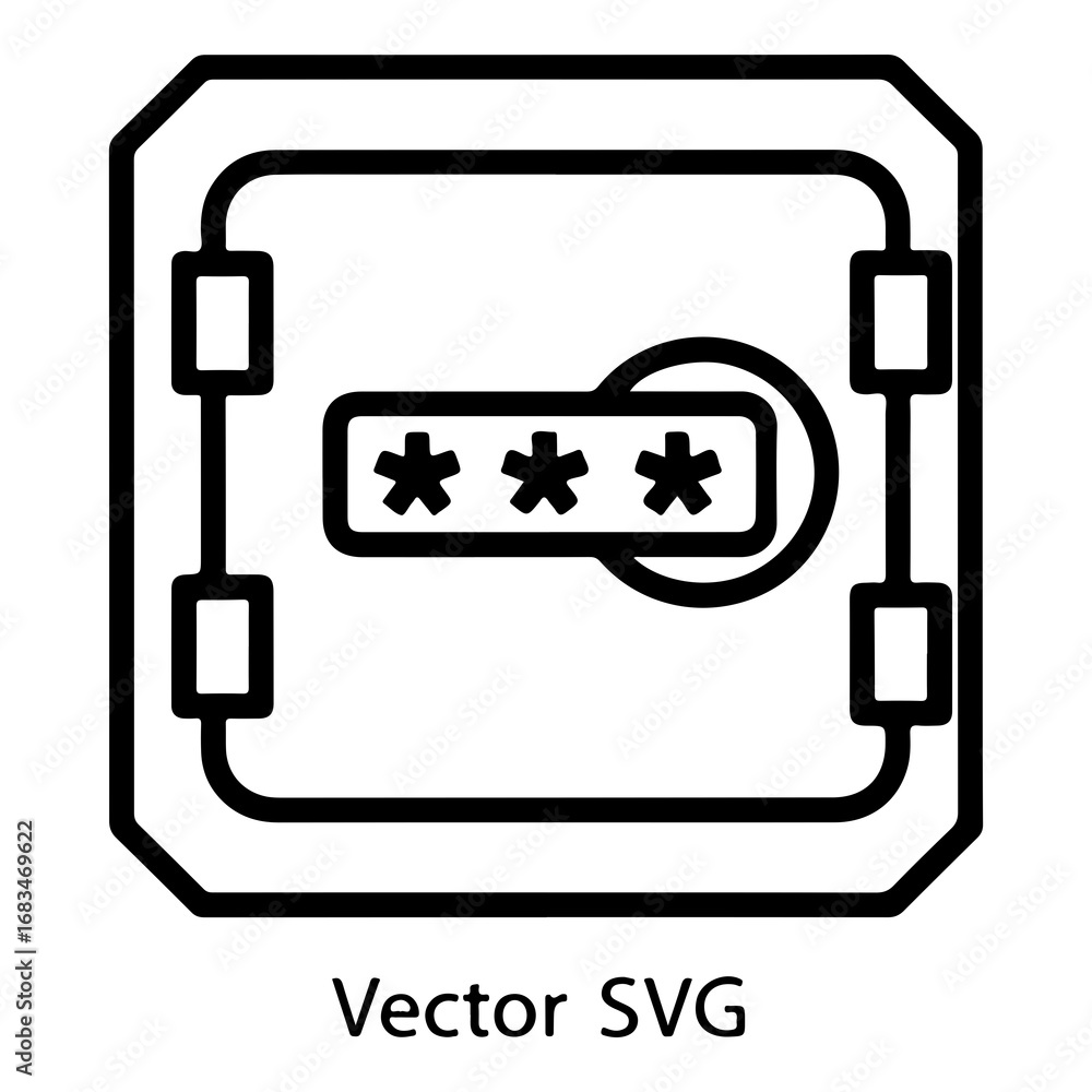 Fototapete secure digital vault icon with password entry for data protection and cybersecurity concepts
