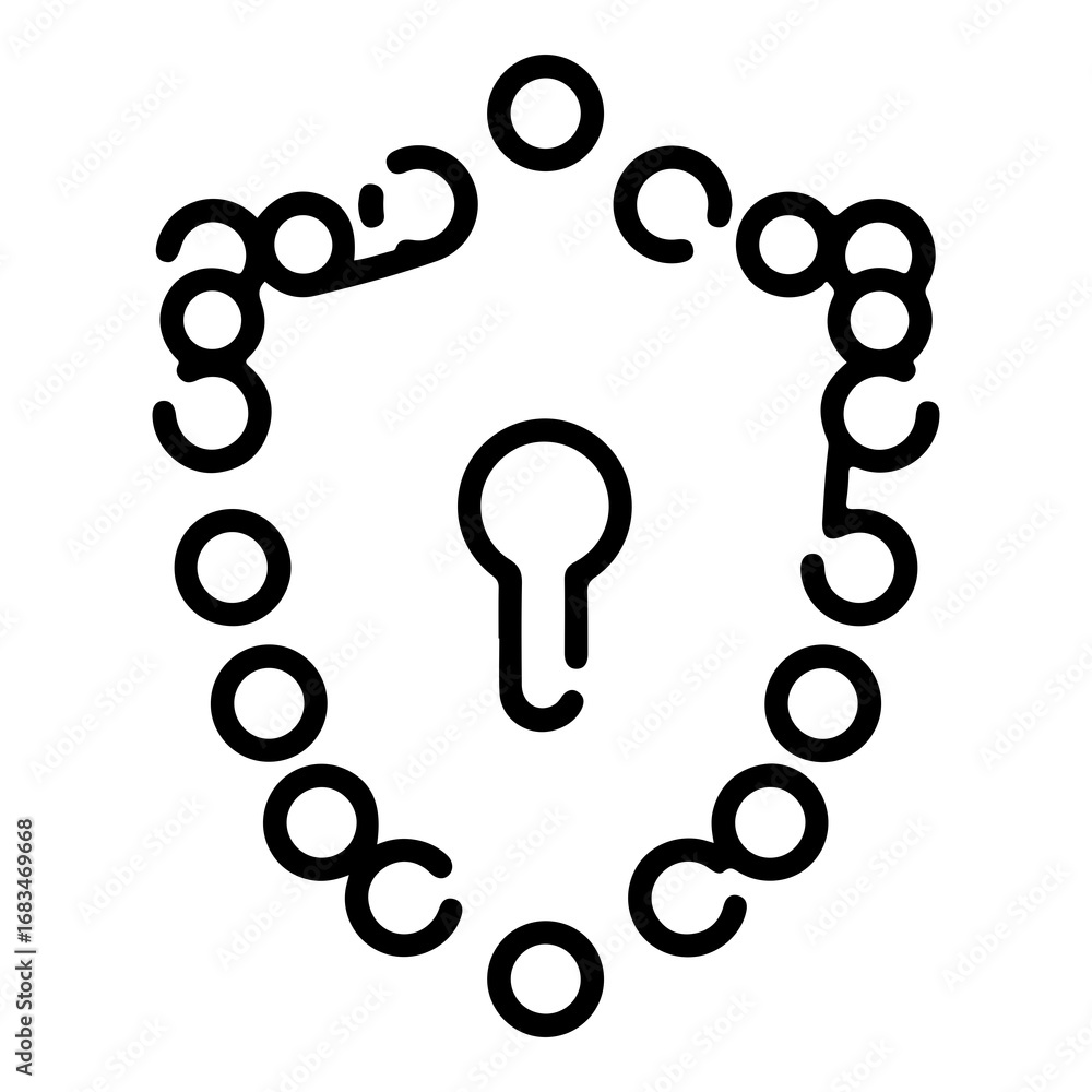 Poster abstract shield with keyhole icon vector graphic for security and protection concepts