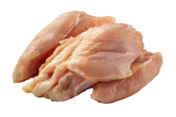 Fresh Poultry: A close-up shot of raw, fresh poultry, featuring several pristine chicken breast cuts. Ideal for culinary and food-related concepts. 