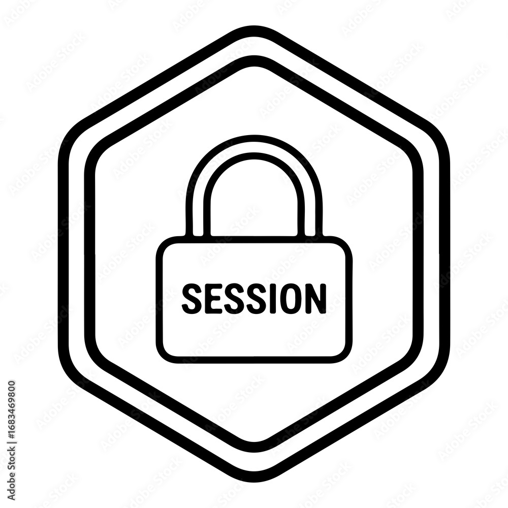 Fototapete scalable vector lock icon for secure session protection data safety and cybersecurity concepts