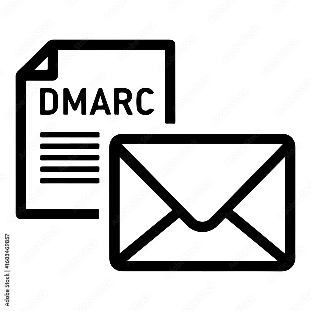 Aufkleber dmarc email security vector icon for online communication and digital authentication services