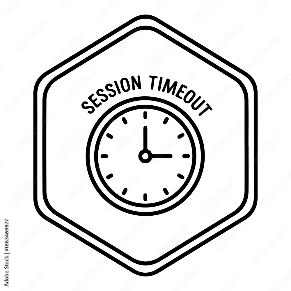 Poster session timeout hexagon icon vector graphic scalable illustration for web and digital design