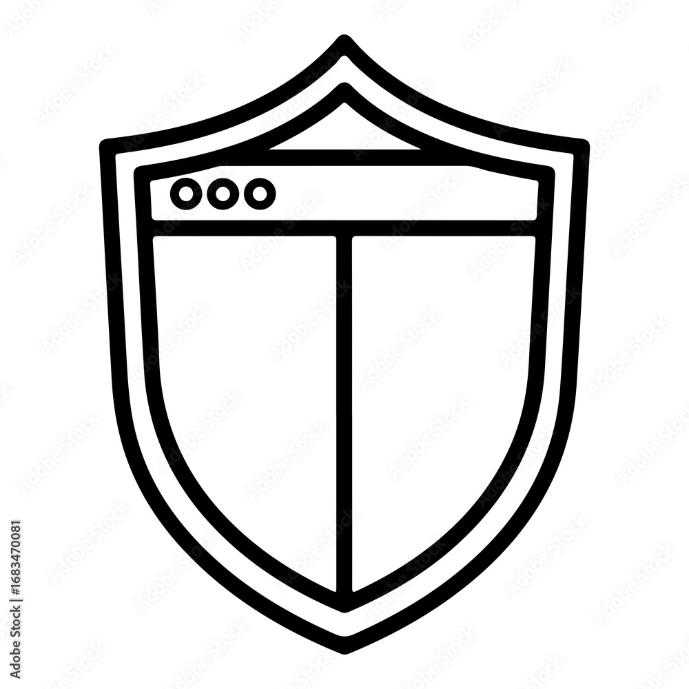 Poster shield icon vector graphic scalable security protection symbol for digital assets and cybersecurity