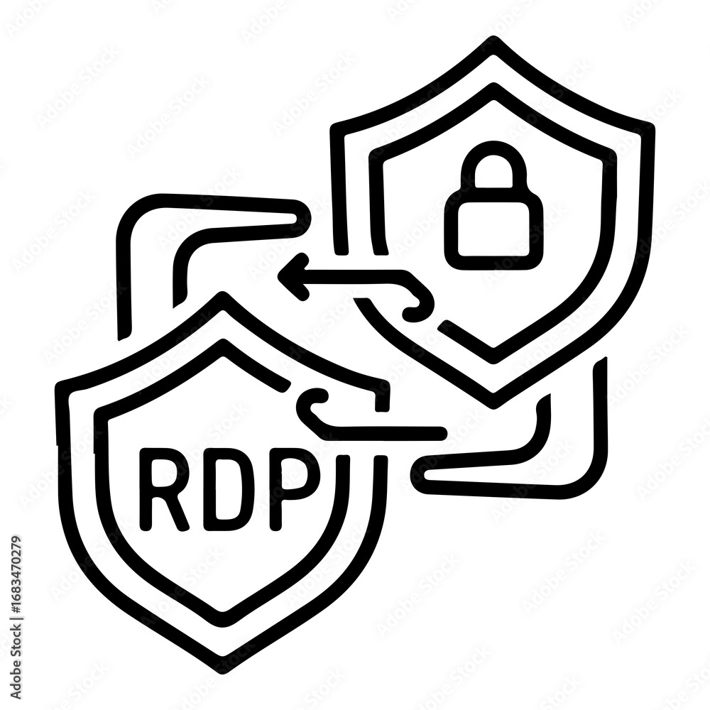 Fototapete secure remote desktop protocol rdp connection icon vector illustration scalable eps