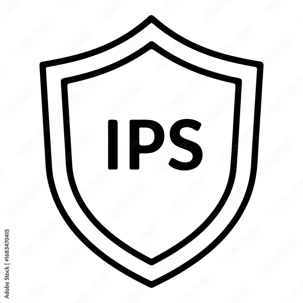 Poster modern shield icon with ips letters scalable vector graphic for security and protection concepts