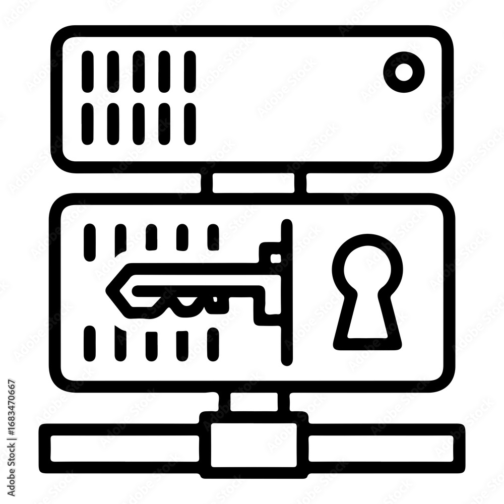 Fototapete secure server access icon vector data security network protection key access technology concept