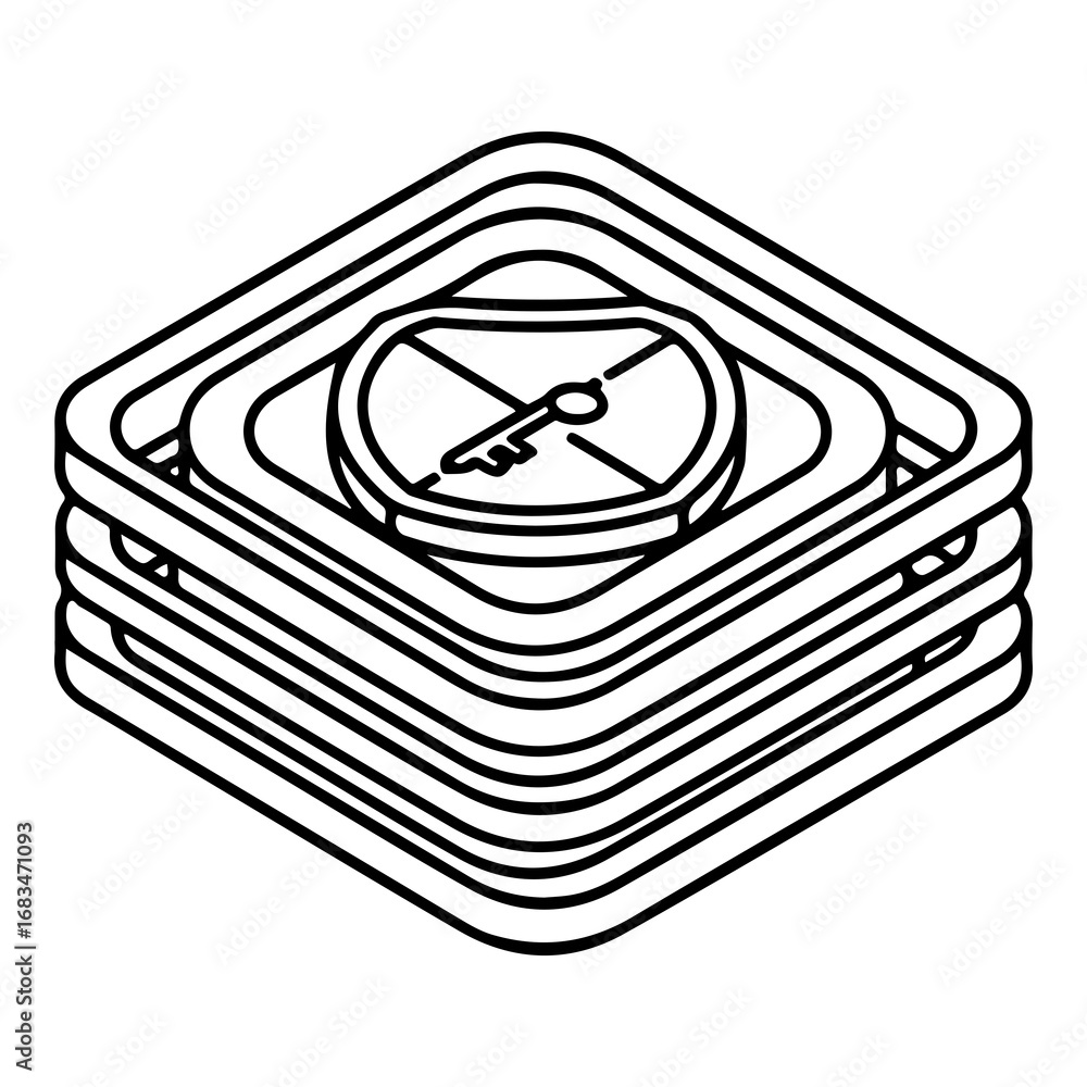 Fototapete modern abstract geometric shape design representing layers and connection suitable for technology in