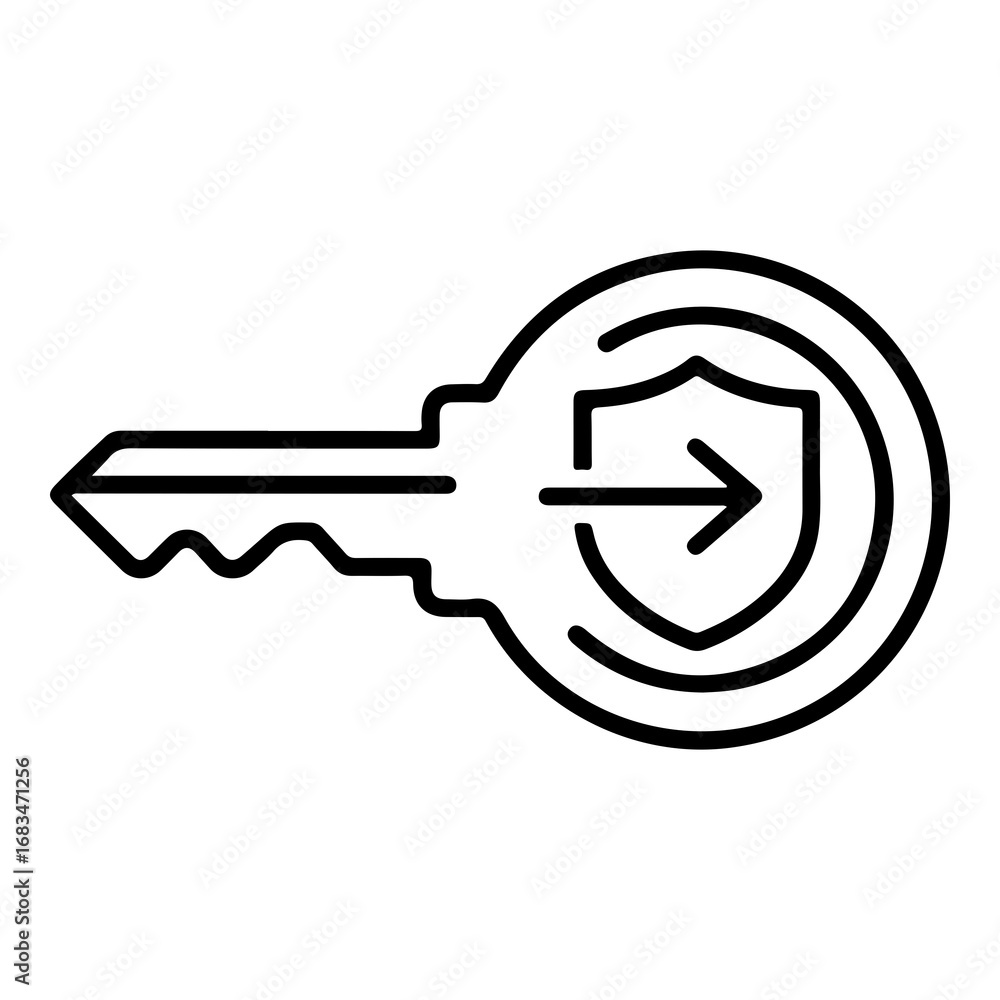 Poster secure key vector icon symbolizing access protection and confidentiality