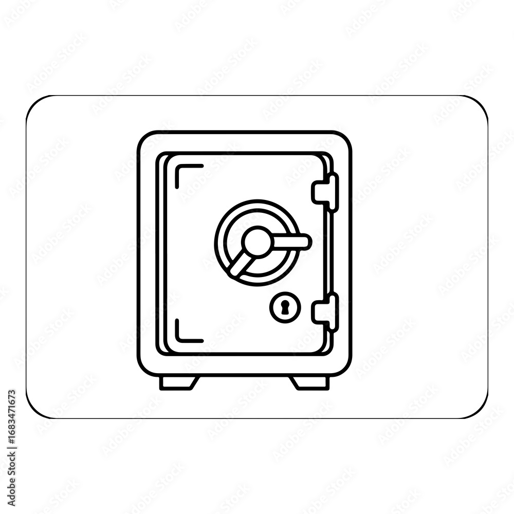 Poster secure safe icon vector illustration secure deposit box financial security concept scalable graphic