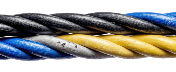 Close-up of twisted multi-colored electrical wires