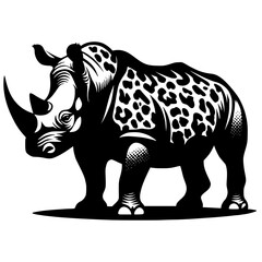 Fototapeta premium rhinocerous with leopard print stipes vector image illustration