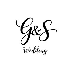GS Typography Initial Letter Brand Logo, Minimalist Wedding Monogram Logo