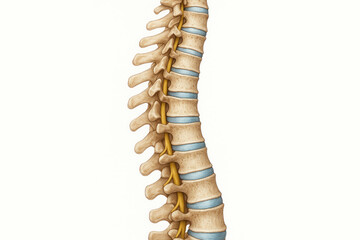 Human Spine Anatomy Illustration: Vertebral Column & Spinal Cord